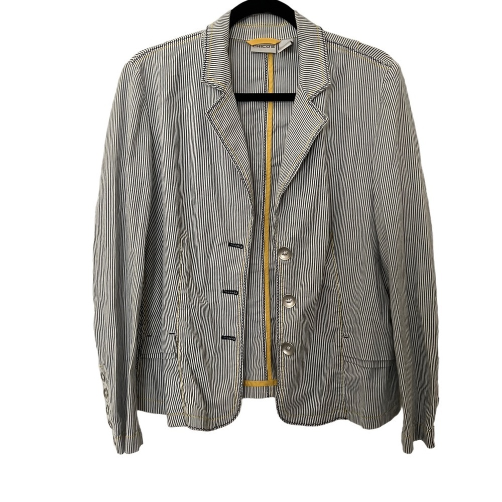 Chico’s -‎ Seersucker Striped Yachtie Blazer